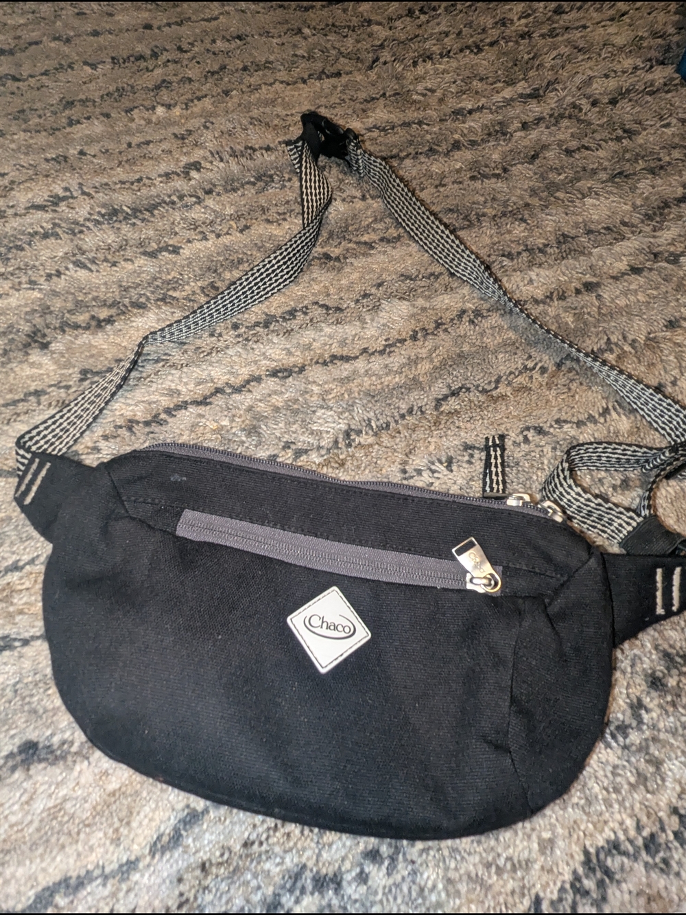 Chaco Black Waist Pack with Gray Accents